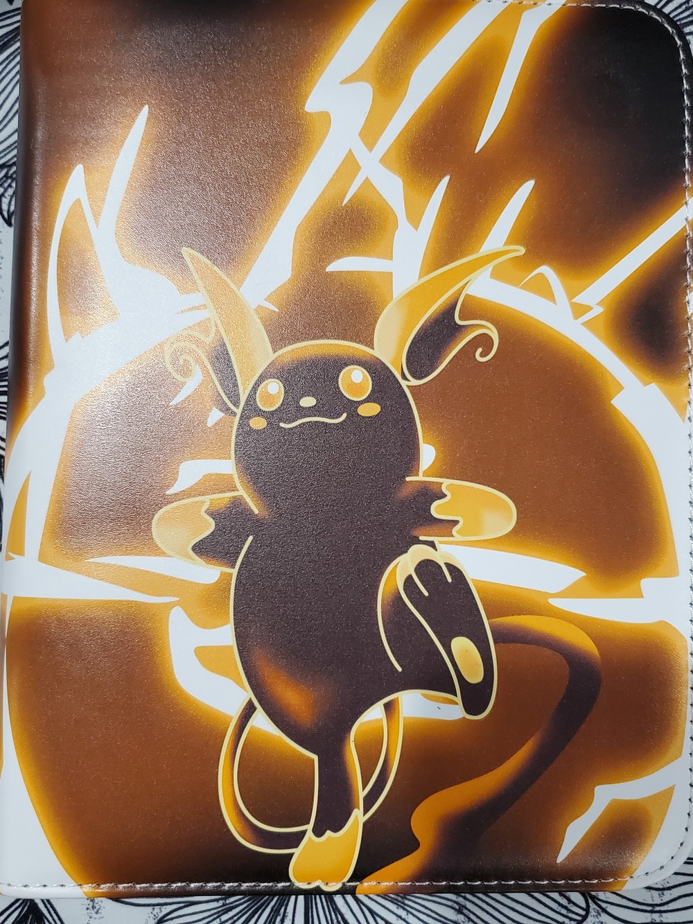 Pokemon Raichu Graphic Zip Card Binder — Brown & Yellow